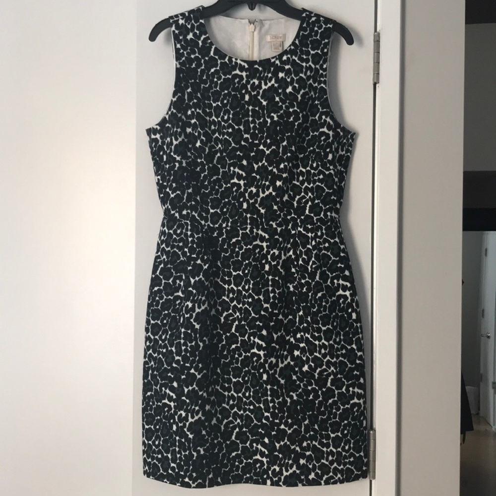 Black White Teal Leopard Print Dress